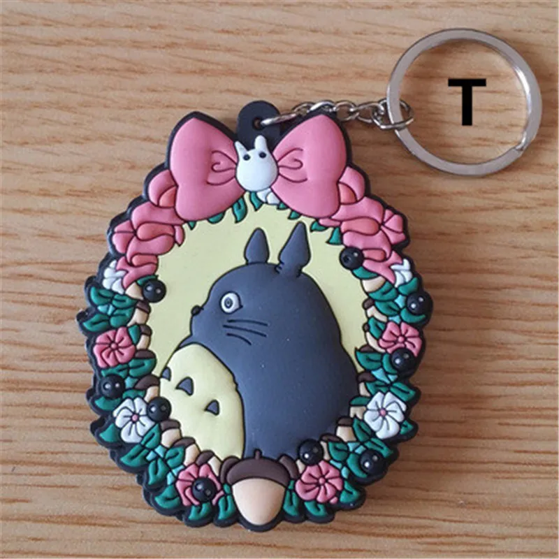 Anime Hayao Miyazaki Figures My Neighboor Totoro Spirited Away No Face Man PVC Keychain Key Bag Pendants Dolls 20pcslot  (15)