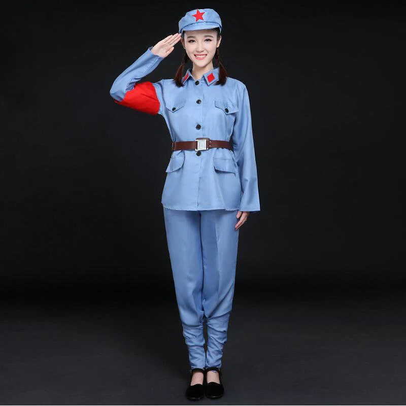 Военная женская форма новая восьмая дорожка армейская сценическая красная армейская одежда женская одежда красная охранная антивоенная одежда