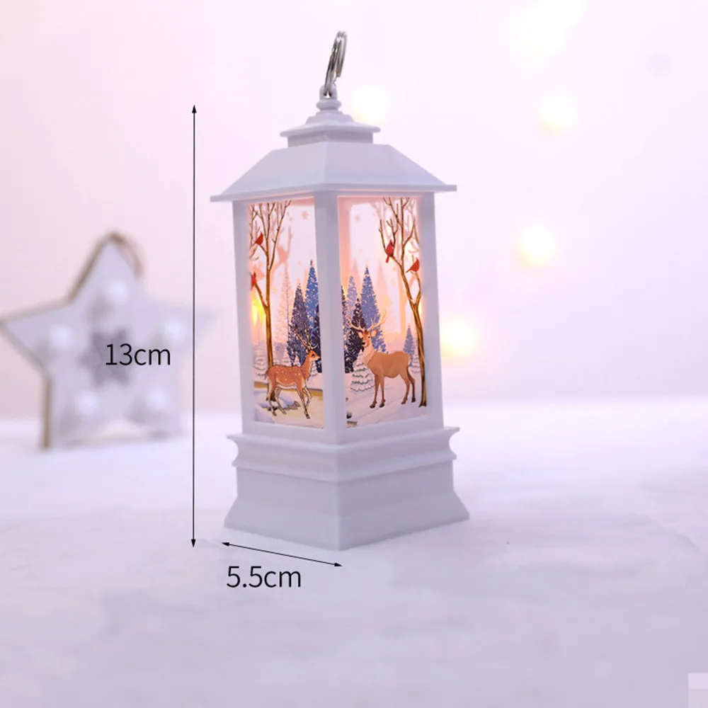 Светодиодная Рождественская свеча с держателем, светодиодный светильник для чая, свечи, клетки, рисунок Санта Клаус, подсвечник, Рождественское украшение для дома# T