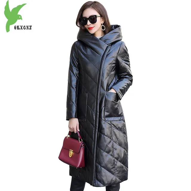 New Genuine Leather down jacket women winter Natural sheepskin Hooded