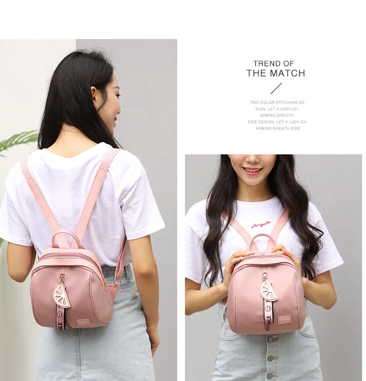 Новая модная женская маленькая сумка, школьный ранец большой емкости, водонепроницаемый минималистичный милый розовый цвет, женский рюкзак для девочек