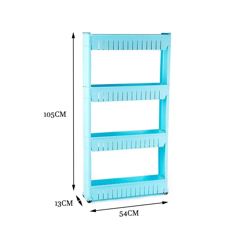 Подвижный Пластик промежуток стеллаж для хранения холодильник пространство стойки с роликом полки Кухня Ванная комната коляски интервал 4-секционный измельчитель для специй
