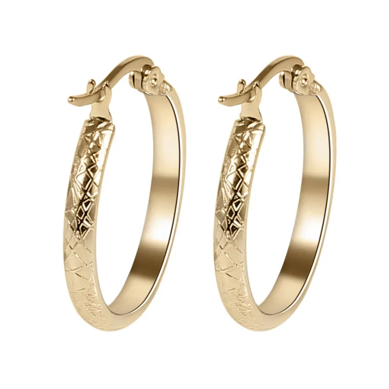 

Silver/Gold Color Fashion Hoop Earrings For Women Stainless Steel Jewelry Vintage Round Earrings Christmas Gift Wholesale A1360