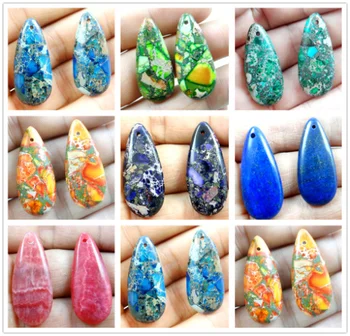 

Natural Stone Marine sedimentary Water Drop Quartz crystal tiger eye Turquoises Pendant for diy Jewelry making necklace 4pcs