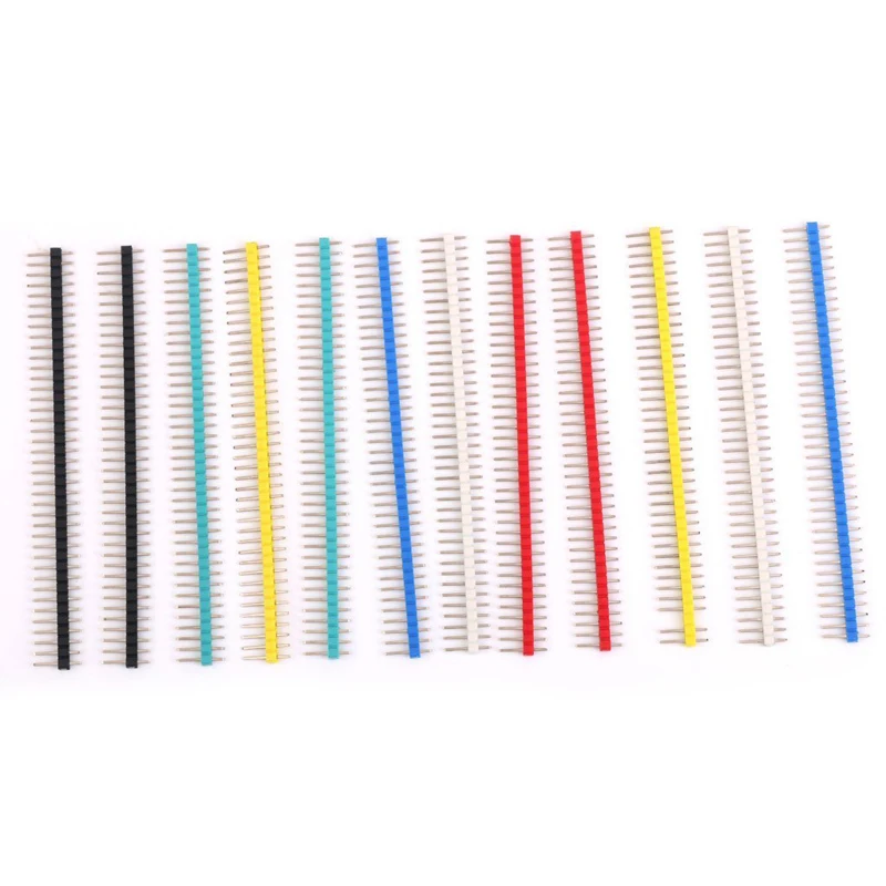 

40-pin Connector Single Row Pin Header 2.54 mm 12 pieces multi-colored