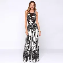 Fashion summer style spring and summer gauze patchwork high waist jumpsuit sexy vest jumpsuit free shipping