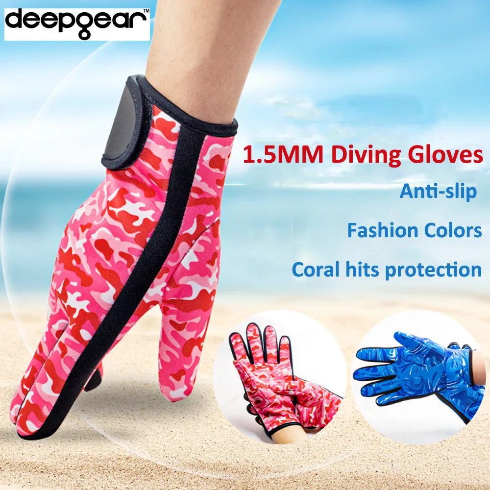 DEEPGEAR 1.5MM neoprene swimming gloves camouflage watersport swimming
