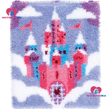 

Latch Hook Rug Kits"pink castle"knitted carpet embroidery needle for carpet embroidery Yarn Foamiran for crafts crochet rug kits