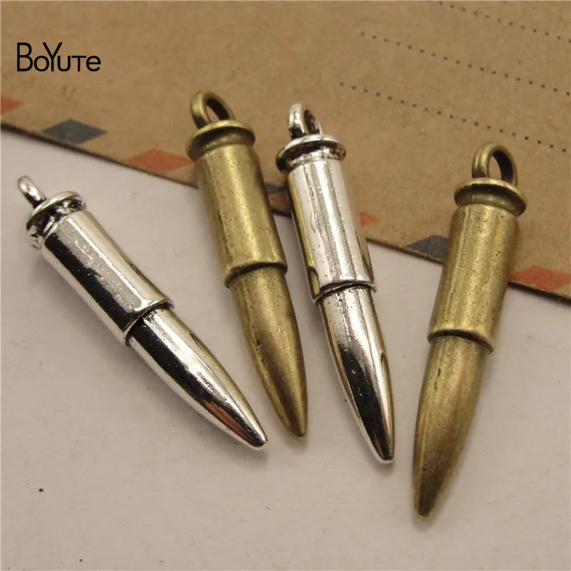 BoYuTe (50 PiecesLot) Metal Alloy 3312MM Bullet Pendant Charms Diy Hand Made Jewelry Accessories (2)