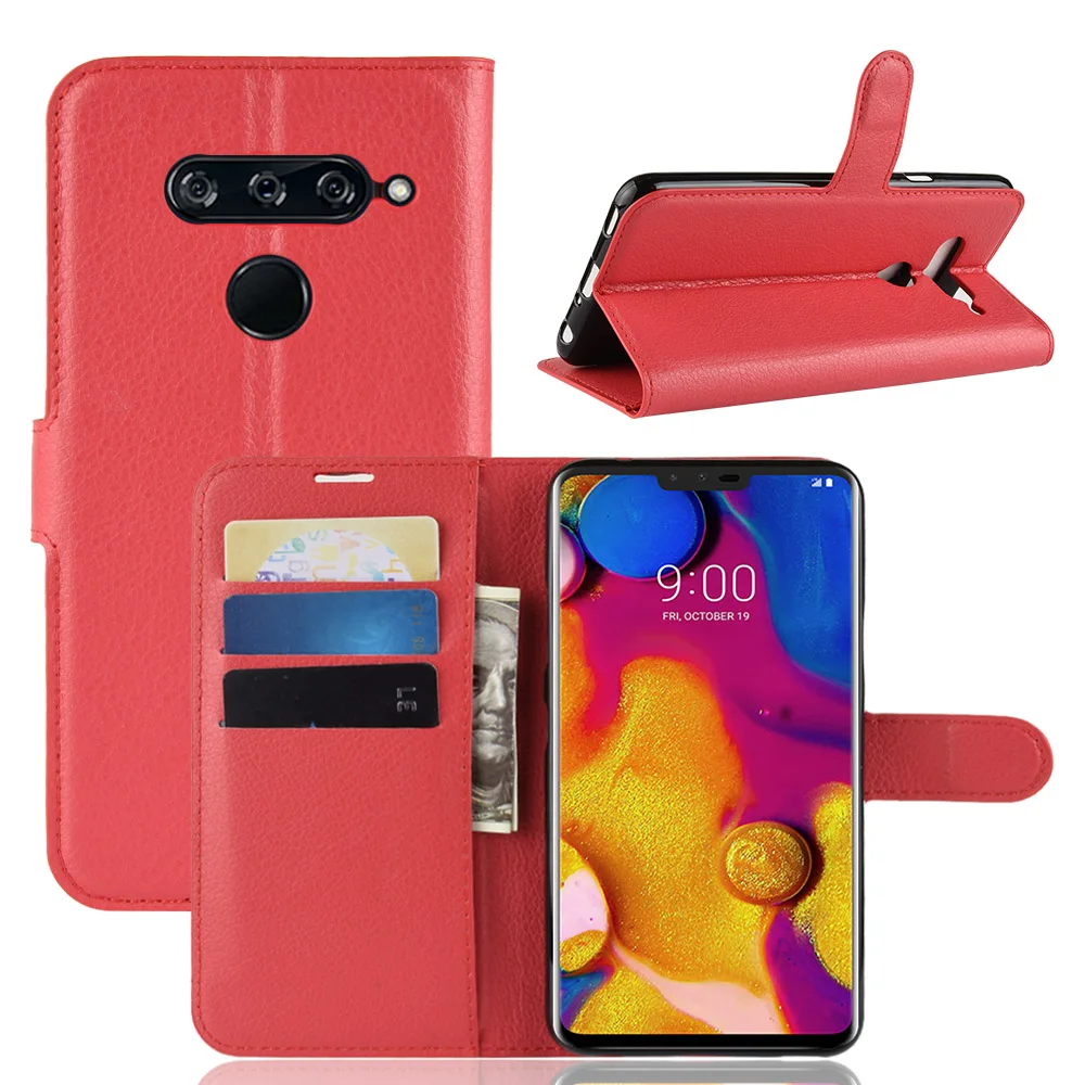 Чехол книжка из искусственной кожи для LG V40 ThinQ|Бамперы| |