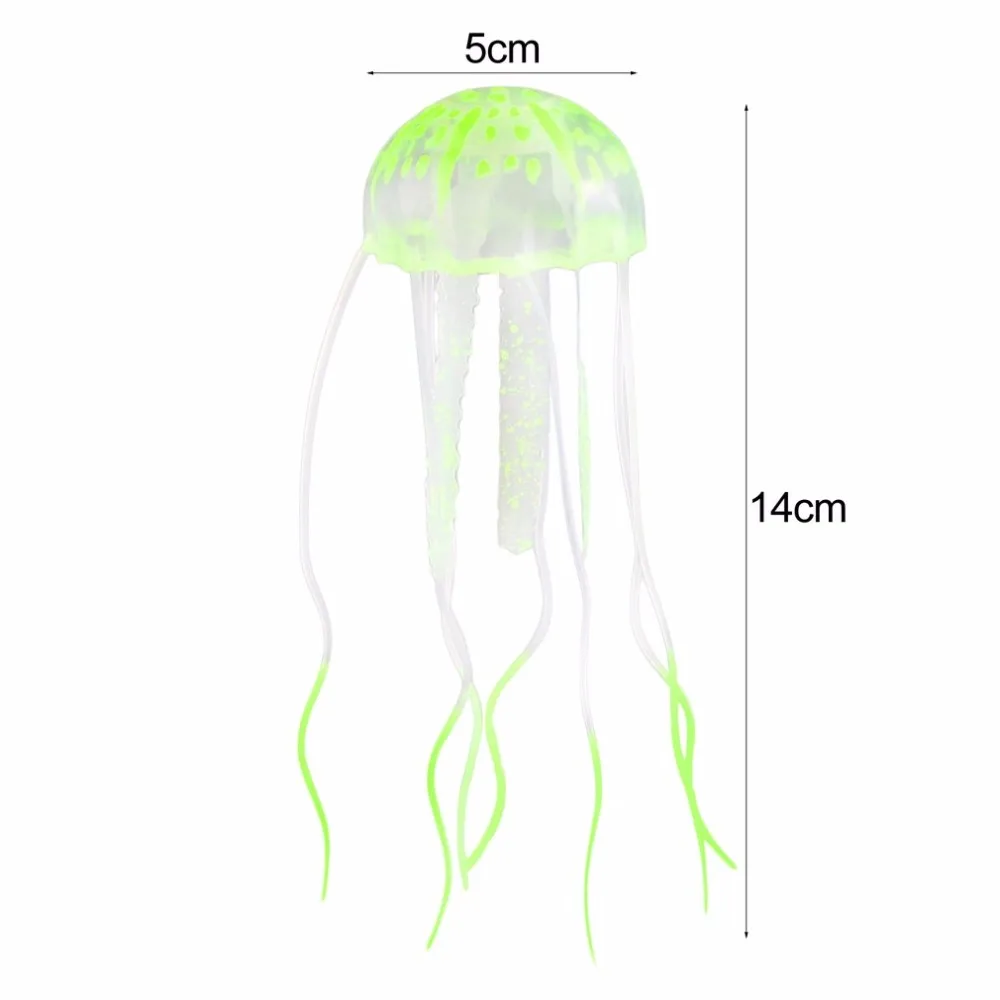 Симпатичные Силиконовые светящиеся эффект искусственные Медузы орнамент Рыба игрушки Аквариум Украшение движется водным током в танке