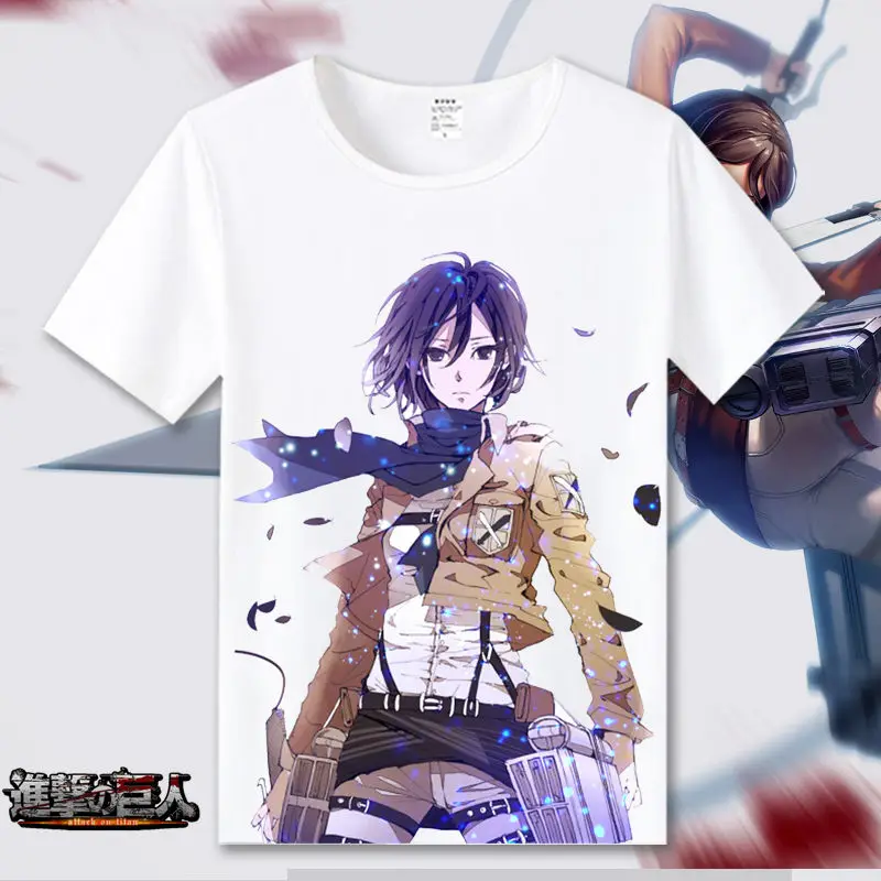 Attack on Titan Cosplay T Shirt Scout Regiment Summet T-Shirt Shingeki no Kyojin Recon Corps Top Tee Halloween Cosplay Costume