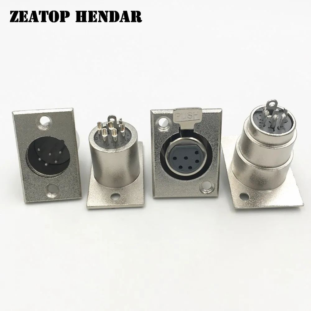 8 шт. 6 PIN XLR штекер или гнездо шасси панель крепление провода Jack Блокировка Разъем