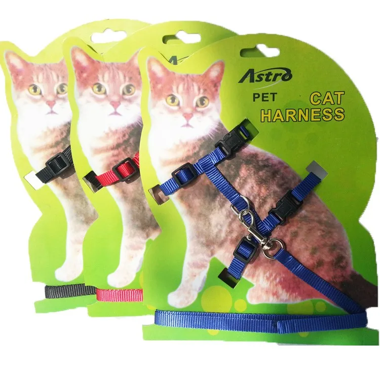 Кошка шлейка и поводок Лидер продаж 3 цвета нейлоновые продукты для животных Регулируемый ПЭТ Тяговый ремень кошка котенок Холтер воротник