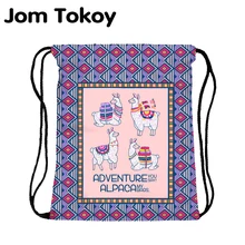 JomTokoy Новая мода Дамский рюкзак со стягивающим шнуром Альпака печати путешествия Softback Для женщин сумка со шнурком сумки skd27138