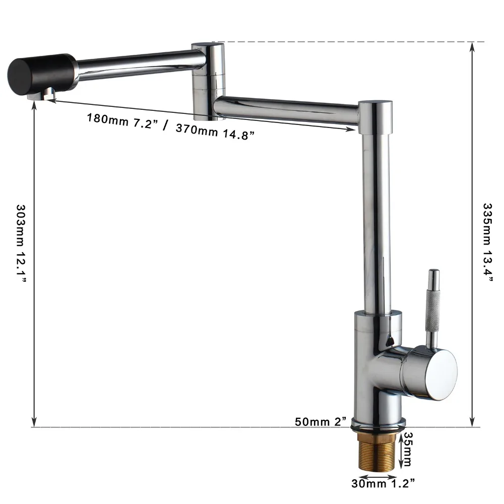  New Brass Swivel Chrome Mixer Water Tap Kitchen Sinks Faucet Bathroom Swivel Faucet - 32813252385