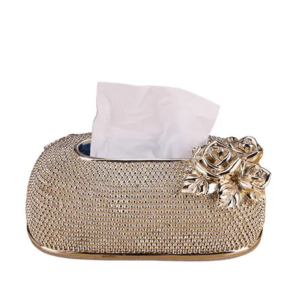 

European luxury style tissue box ornaments creative cute living room coffee table decorations modern simple home pumping box