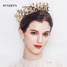 Золотые листья и короны, диадемы для свадебная корона свадьбы волосы День рождения волос одежда SHA23