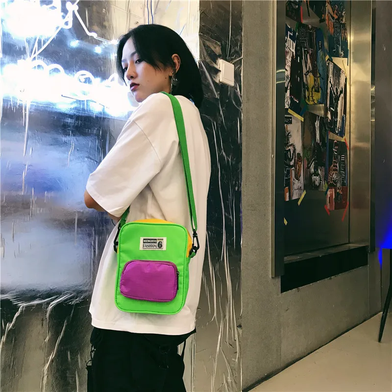 Menghuo Brand New Fashion Women Handbag Panelled Shoulder Bag Leisure Nylon Men Messenger Bag Female Crossbody Bags for Boys BagIMG_6064
