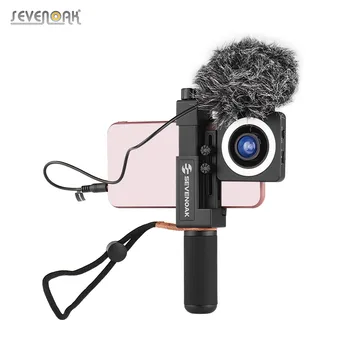

Sevenoak Smartphone Microphone Video Rig Kit Handle Grip Tripod Mount LED Ring Light Storage Case for Filmmaker Video Vlogging
