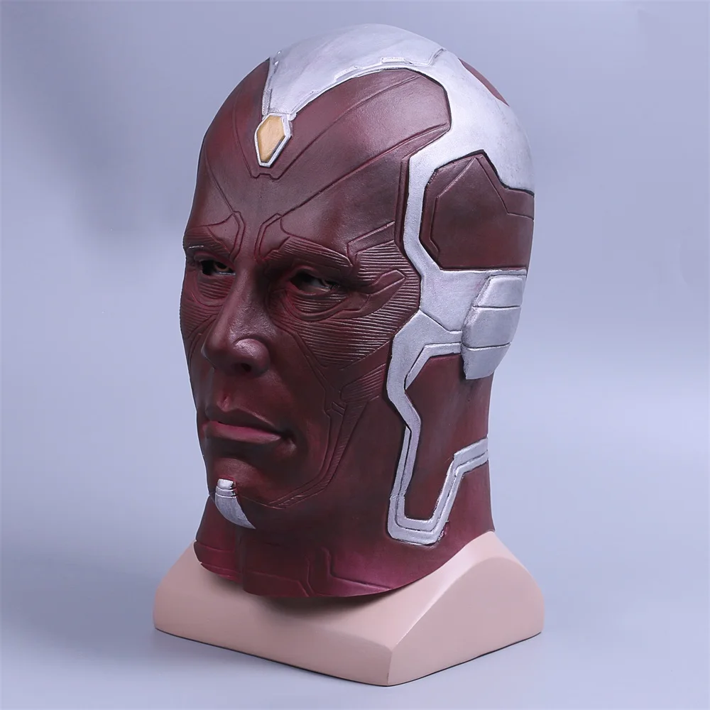 Cosplay Marvel Vision Mask Superhero Mask Full Head Halloween Helmet Latex New (5)