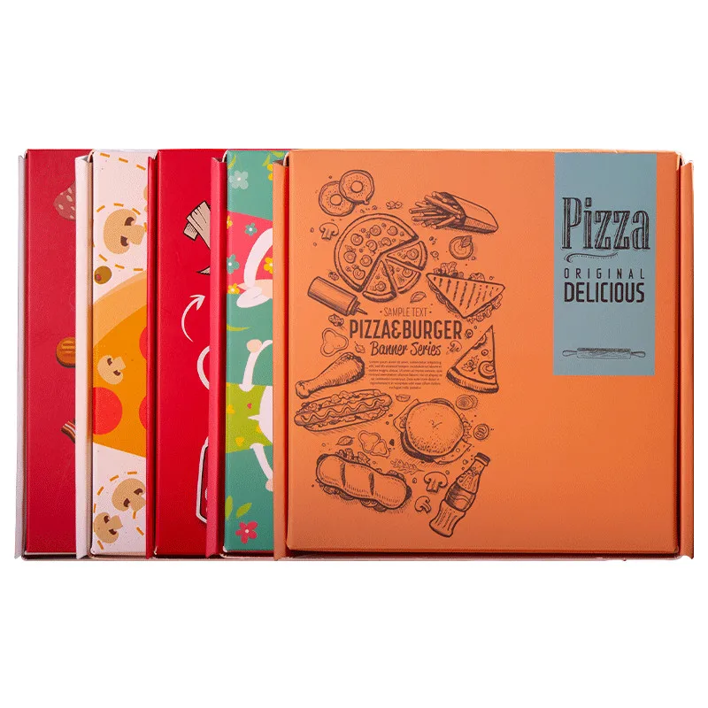 

Bakerdream 6 INCH Pizza BOXES TAKEAWAY FAST FOOD PIZZA CAKE LUNCH BOX PACKAGING WHITE Black Paper Box