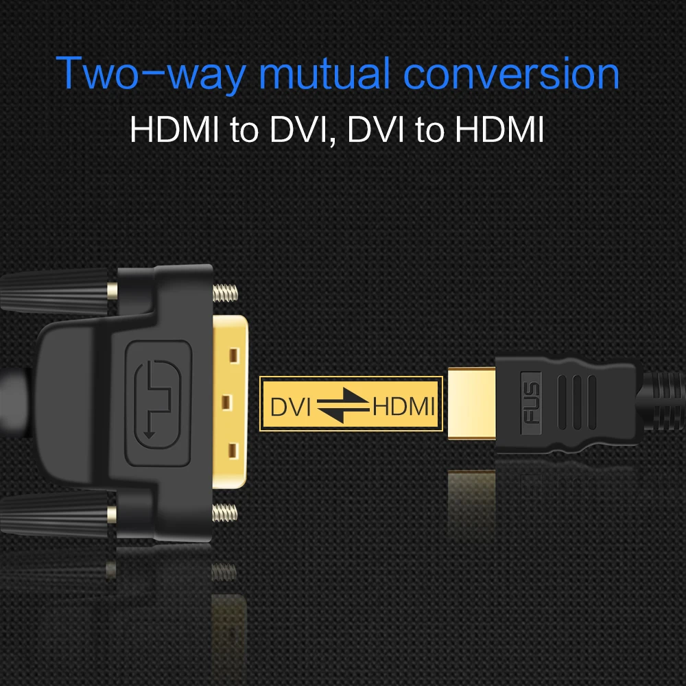 HDMI дви кабель DVI-D 24+ 1 контактный адаптер 1080 P двунаправленный DVI D к HDMI конвертер кабель для компьютера DVD HDTV 1 м 2 м 3 м 5 м