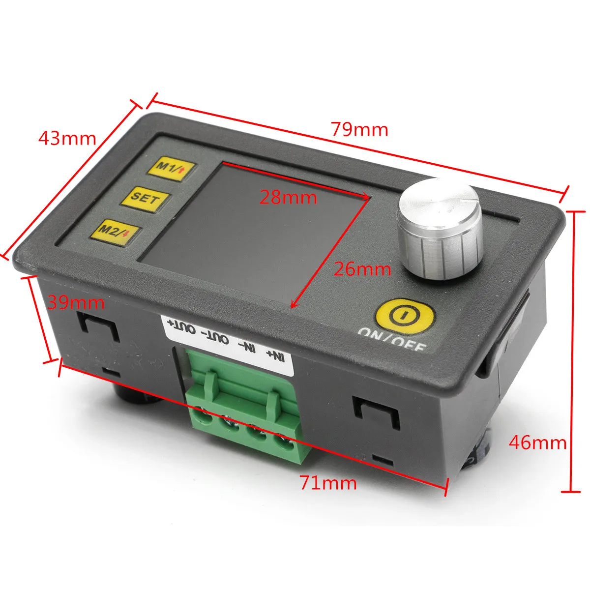 

Step-down Digital Power Supply Module DP 50V 5A Programmable Constant Voltage 250W Product Size 79x43x46mm Screen Size 28x26mm