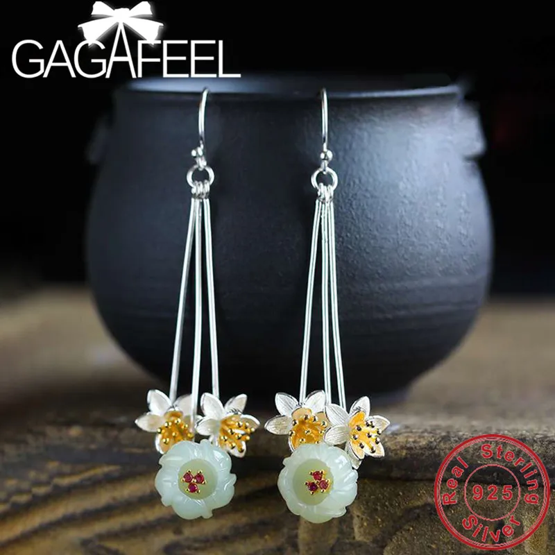 

GAGAFEEL Women Plum Flower Drop Earrings 925 Sterling Silver Earrings for Female Wholesale Trendy Party Jewelry
