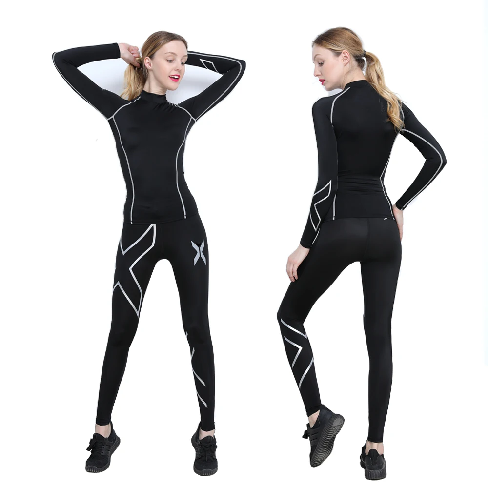 

Crane Design Quality Women Yoga Set Women Tight Tshirt+Long Pants Sportsuite Fitness Jogging Sport Suit Sportswear for women Gym