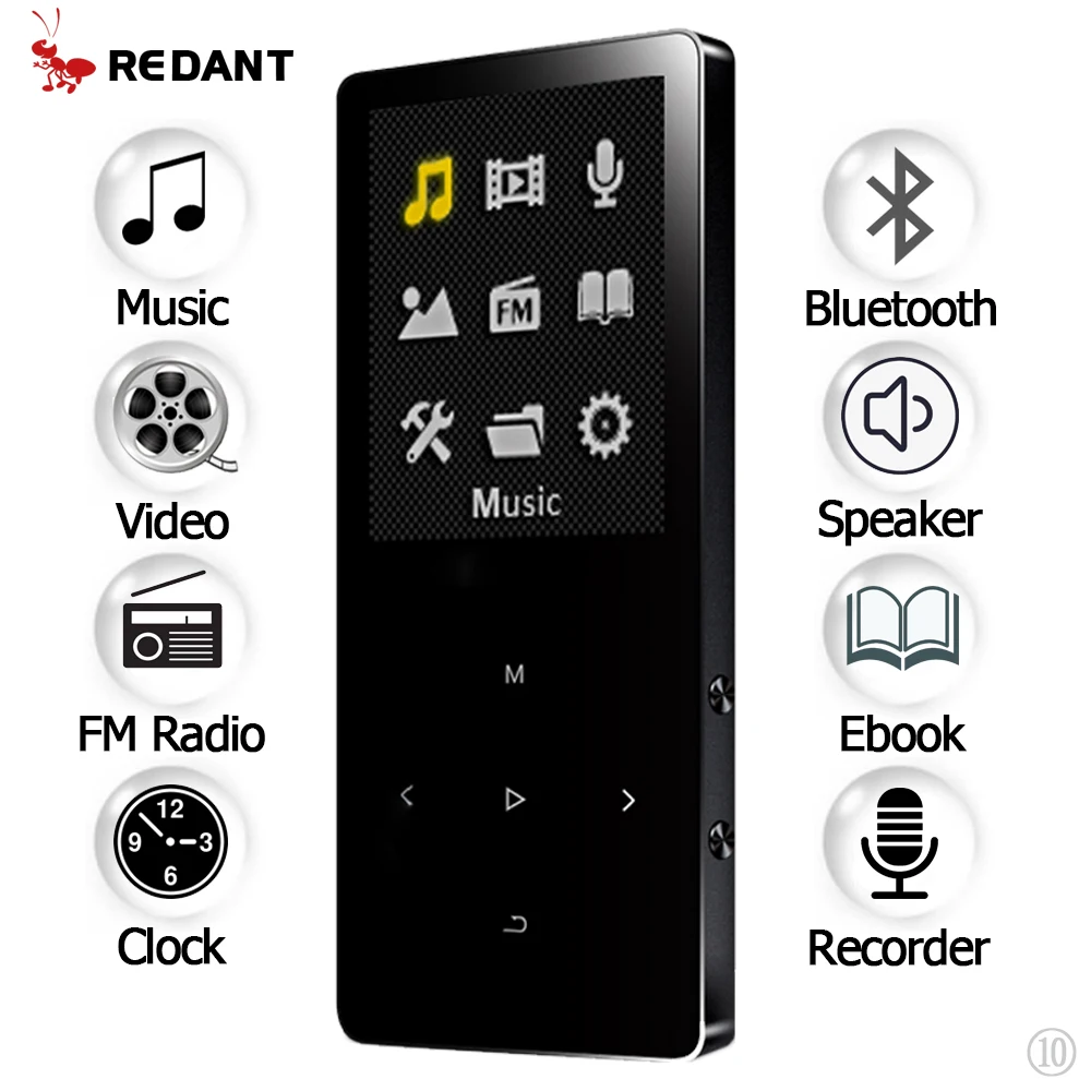 REDANT MP3 Player with bluetooth and Speaker 1.8 Screen touch keys hi