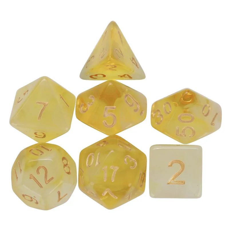  7pcs Dice For TRPG Game Dungeons & Dragons Polyhedral D4-D20 Multi Sided Digital Dice transparent multifaceted tweezers #2h07 (2)