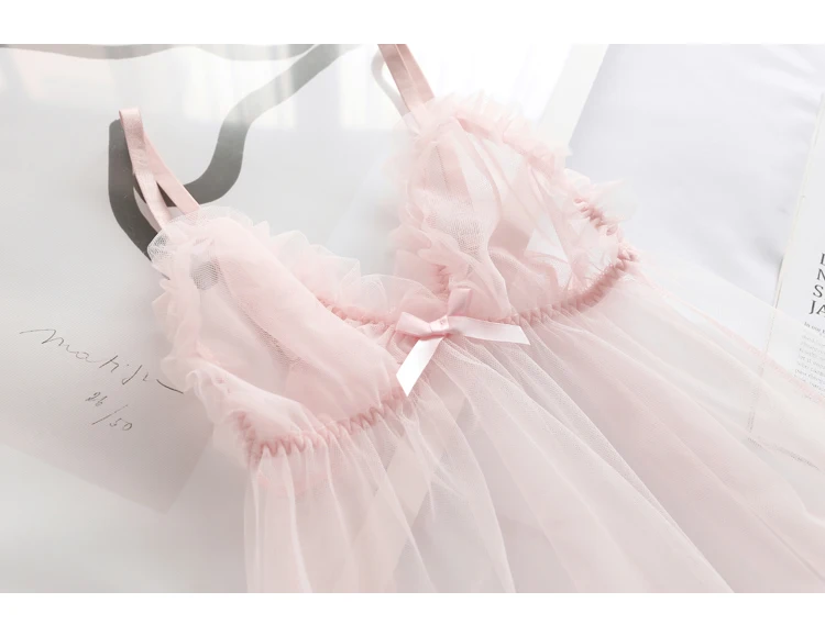 Французский Женский сказочный розовый перспективный юбка невесты с рюшами сексуальный удобный мягкий комплект ночного белья