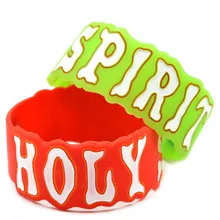OneBandaHouse пользовательский 1 дюймовый широкий религиозный силиконовый браслет на запястье