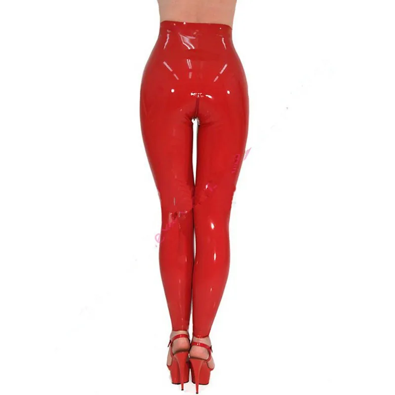 Sexy vrouwen Casual Rode Latex Broek 