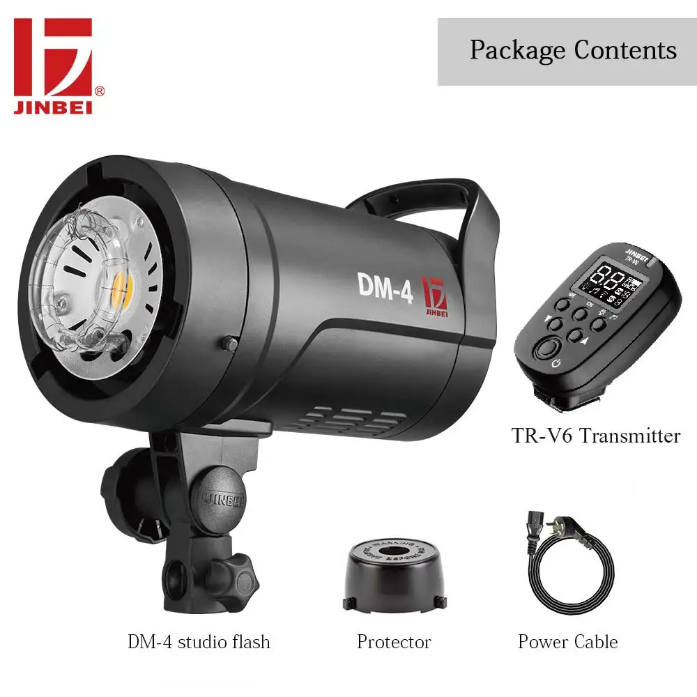 US $240.00 JINBEI DM4 400Ws Portable Studio Flash Kit With V6 Trigger Studio Lightening GN66 BuiltIn Wireless Bowens Mount