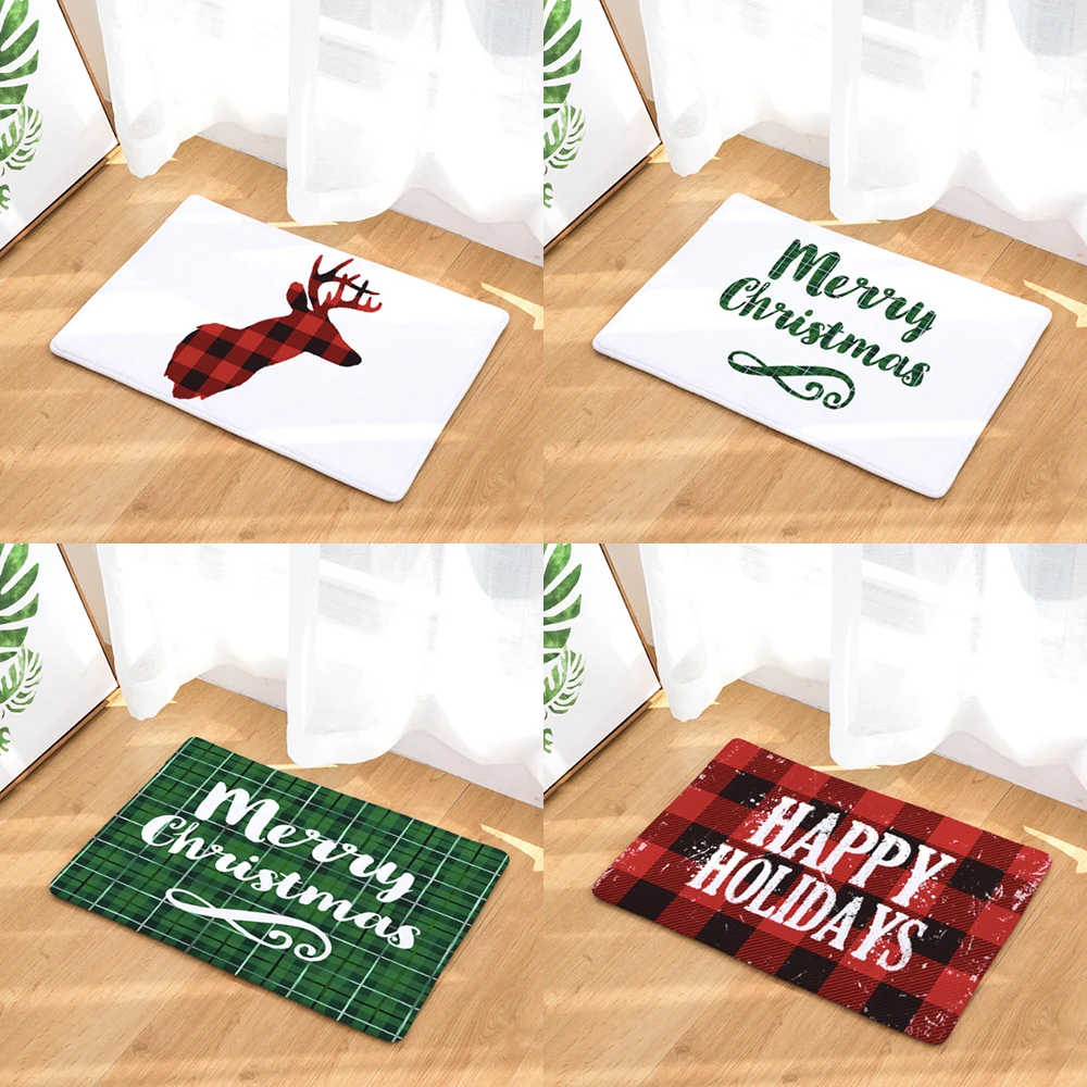 Счастливого Рождества половой коврик с оленями для Кухня ковер декоративные Противоскользящие коврики комнаты автомобиля пол бар двери