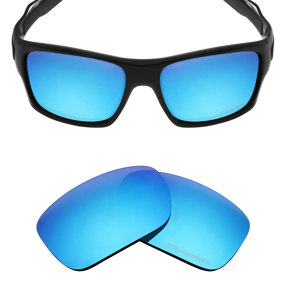 Mryok+ POLARIZED Resist SeaWater Replacement Lenses for Oakley Turbine Sunglasses Ice Blue-in 