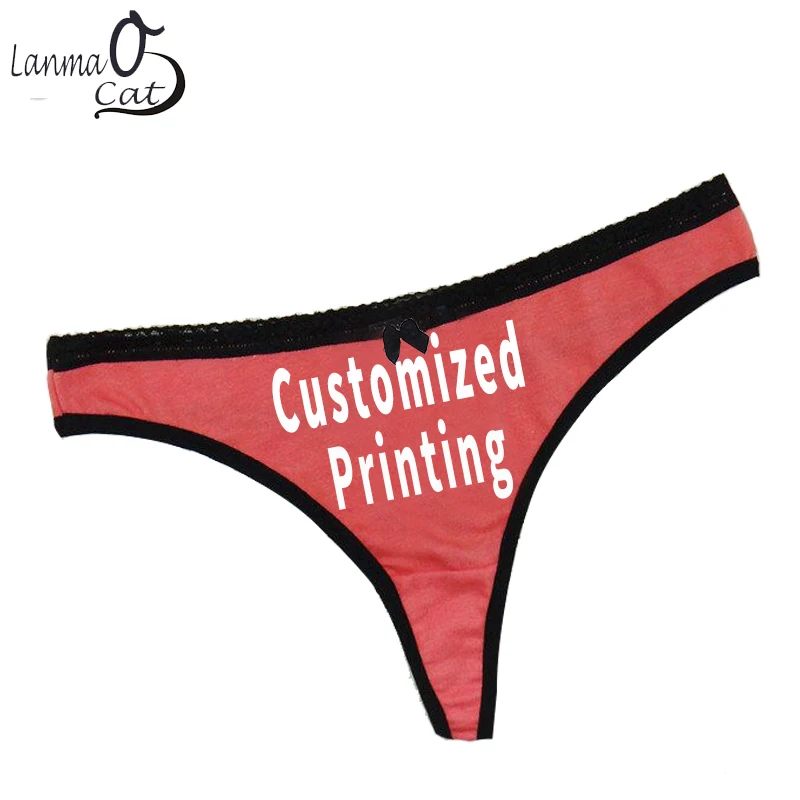 

Lanmaocat Sexy Women Cotton Thongs G String Custom Print Women Thogns Underwear Cusotmized Printed Women Underwear Free Shipping