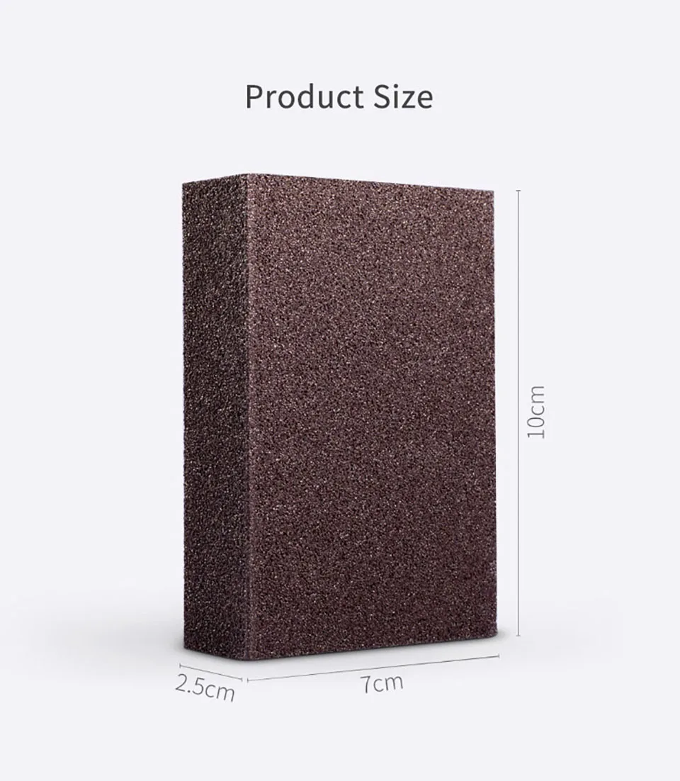 Xiaomi jiezhi brown Emery Magic SpongeDishwashing brush Kitchenware rust special brush Cleaner Kitchen Bathroom Cleaning Tool (6)
