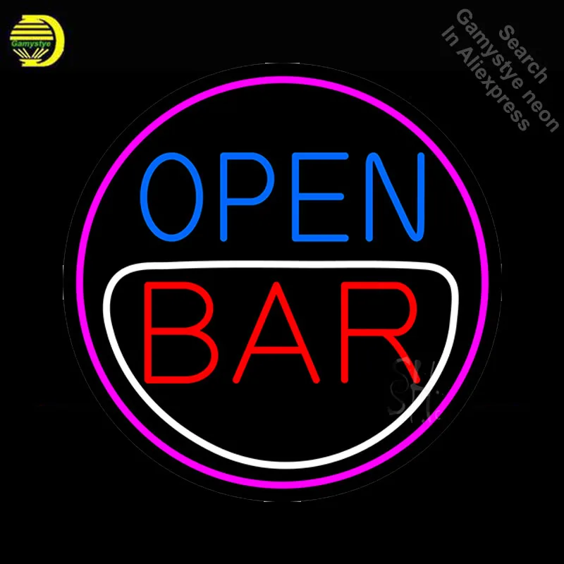 NEON SIGN For Round Bar Open neon Light Sign Beer Club Advertise Window Hotel vintage Neon sign for sale neon light Art Lamps