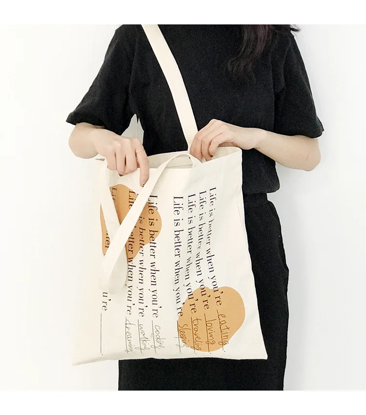 Женская Холщовая Сумка с буквенным принтом, женская сумка из чистого хлопка, сумка-тоут с индивидуальным принтом, сумки для покупок, сумки на плечо