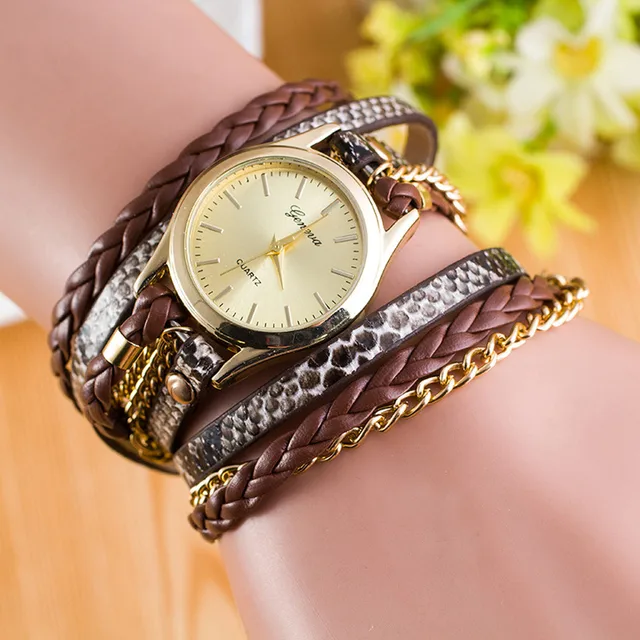 New Fashion Wrap Around Bracelet Watch Synthetic Leather Chain Watch Clock Uhren New Fashion Wrap Around Bracelet Watch Synthetic Leather Chain Watch Clock Uhren