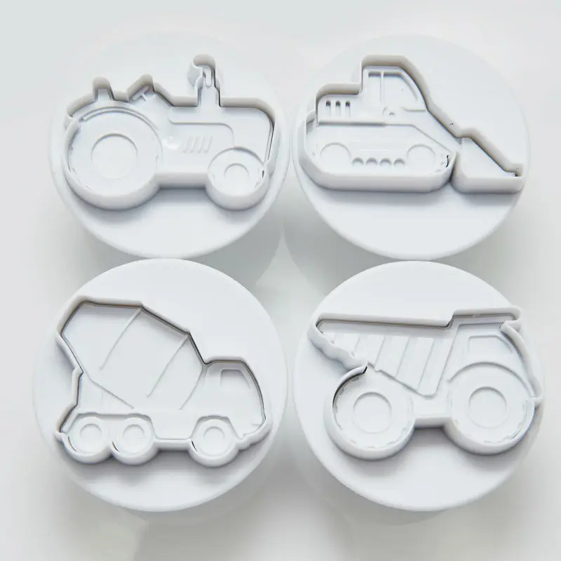 4 Metal Cookie Cutter Excavator Navvy Bulldozer Tractor Classic Cars Fondant 