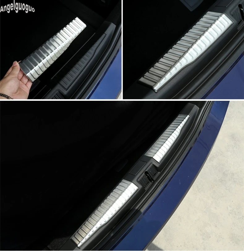 2 pcs 304 Stainless Steel For alfa romeo Giulia Bumper Protection Accessories Car Trunk Guard Plate cover upgrade Sticker
