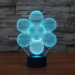 Ночник для домашнего офиса тема украшения комнаты абстрактная 3D светодиодная лампа 7 цветов Изменение USB Сенсорная Кнопка Креативный