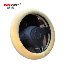 VOLTOP Plush Car Steering Wheel Cover Winter leather Wheel Cover Soft Wool Universal Auto Handle Cover Car Accessorie 36-38cm