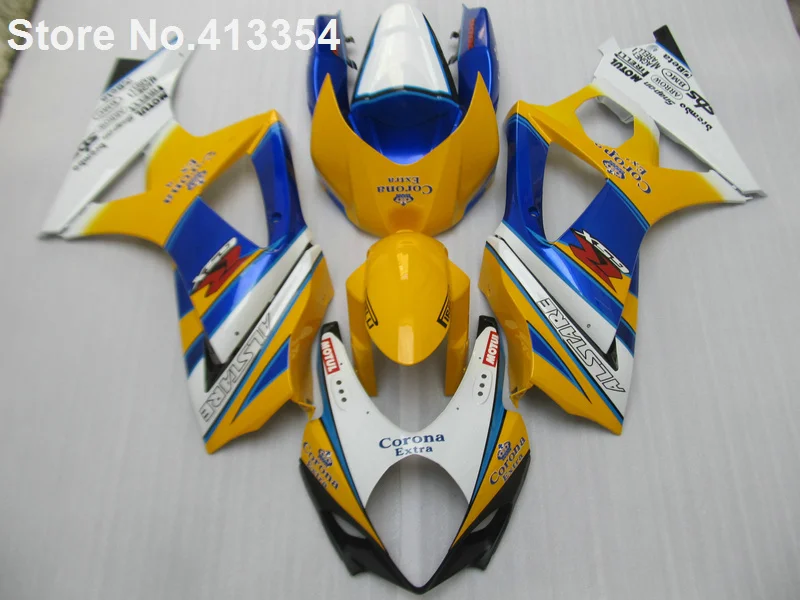 

For Suzuki GSXR 1000 07 08 yellow white blue bodywork fairing kit GSXR1000 2007 2008 RY05