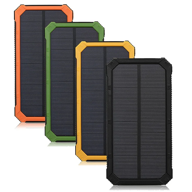 Universal 8000mAh Portable Waterproof Dual USB Charger Solar Panel Power Bank External Battery Charging For font
