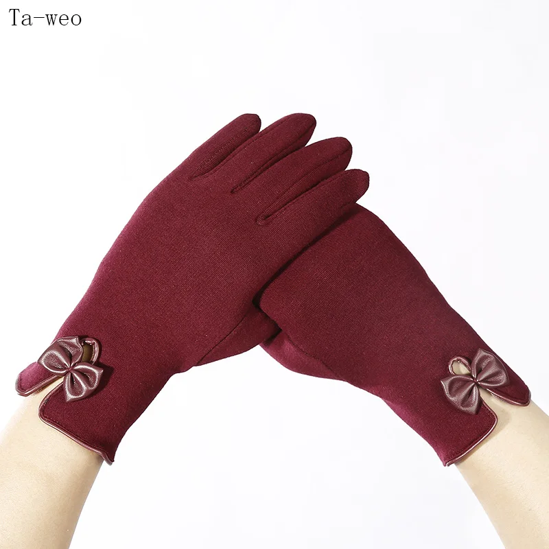 

Ta-weo Autumn Winter Female Gloves, Casual Outdoor Sports Riding Fleece Windproof Thickened Gloves, Bicycle Motorcycle Gloves